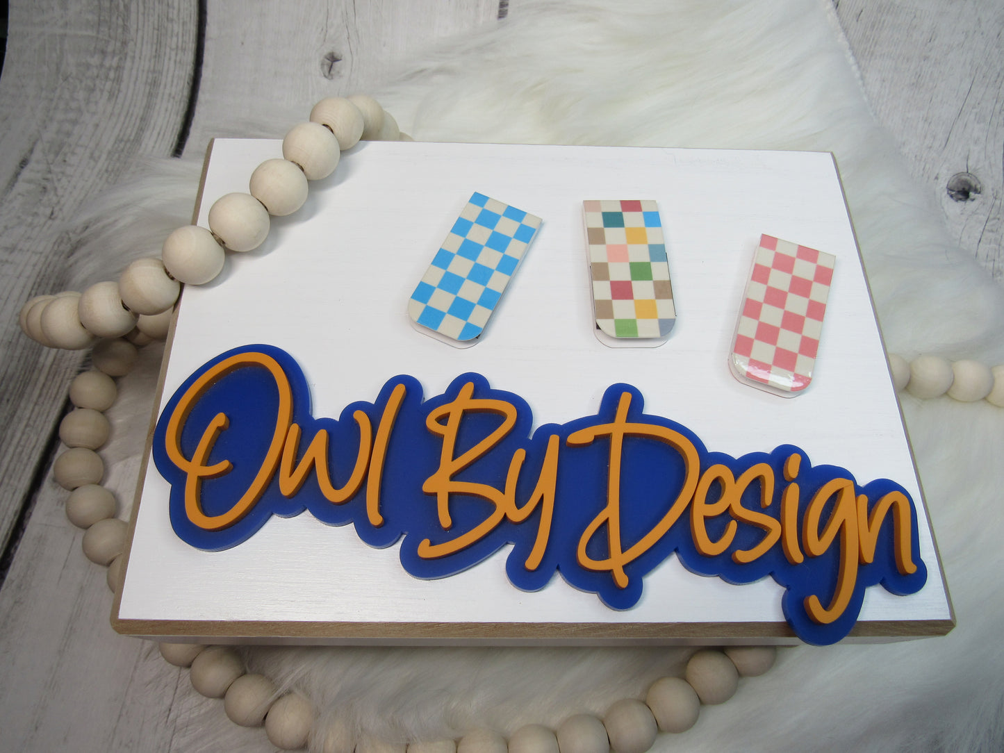 Checkered Magnetic Bookmark - Set of 3