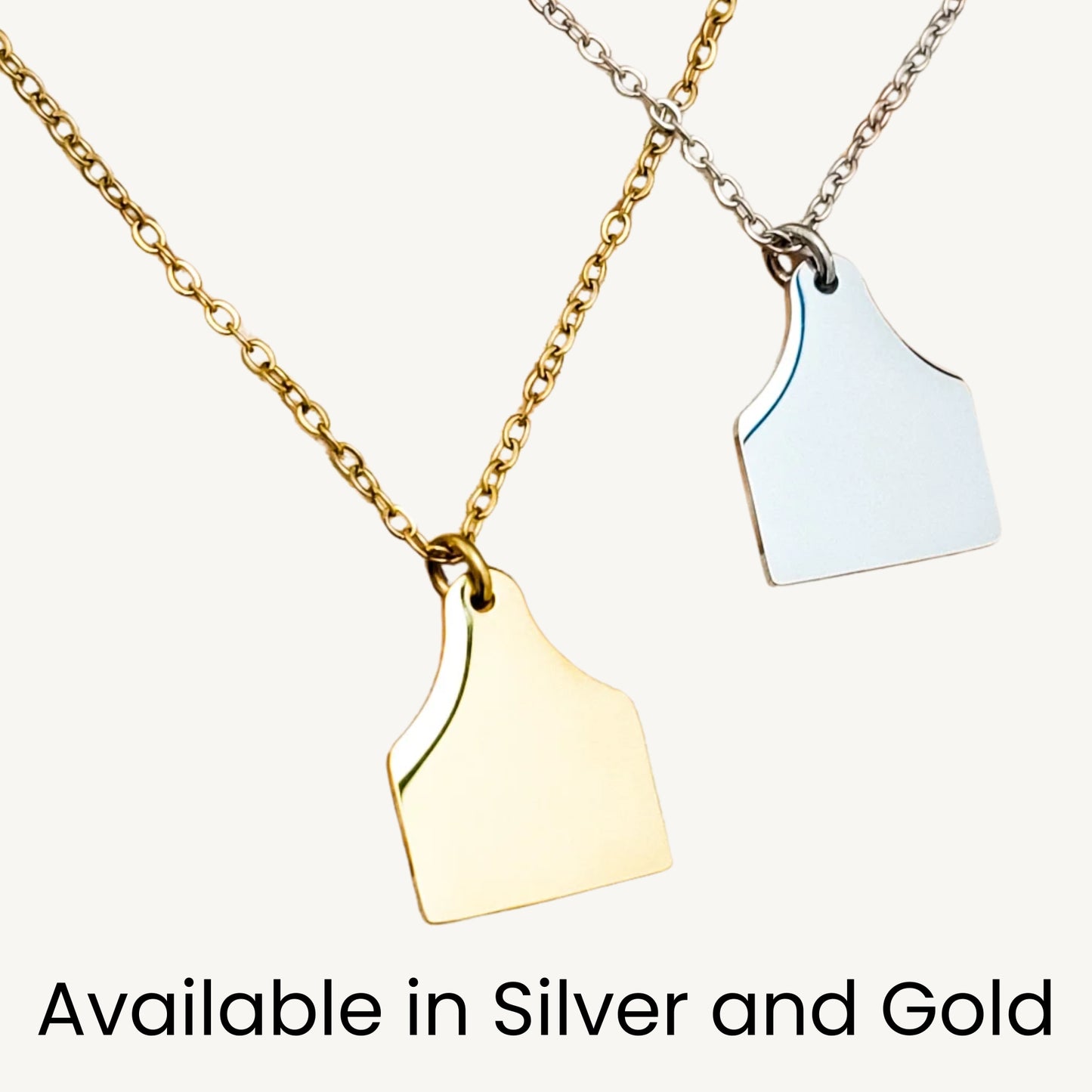 Sunflower Livestock Cow Tag Necklace