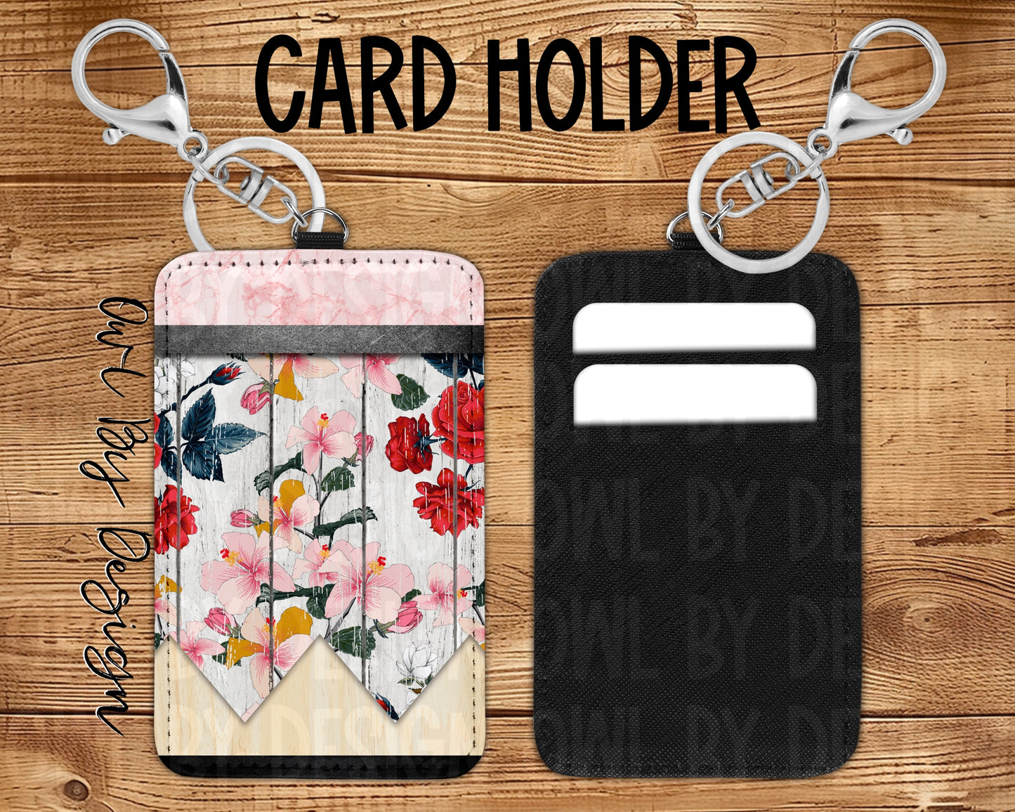 Floral Pencil Card Holder Keychain/Lanyard