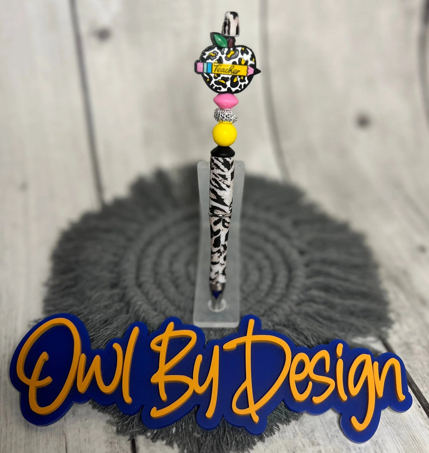 Leopard Apple Teacher Pen