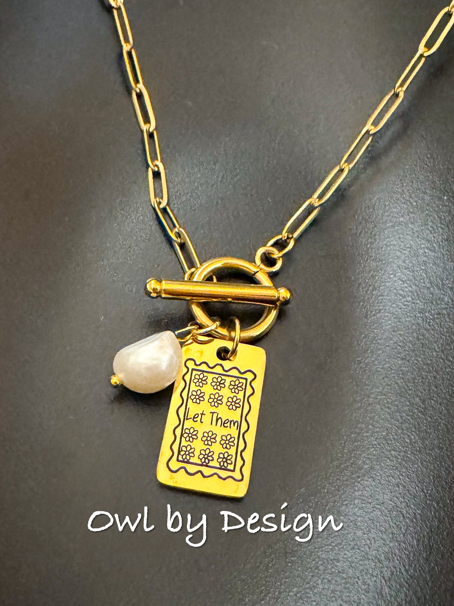 Let Them Stamp Charm Necklace
