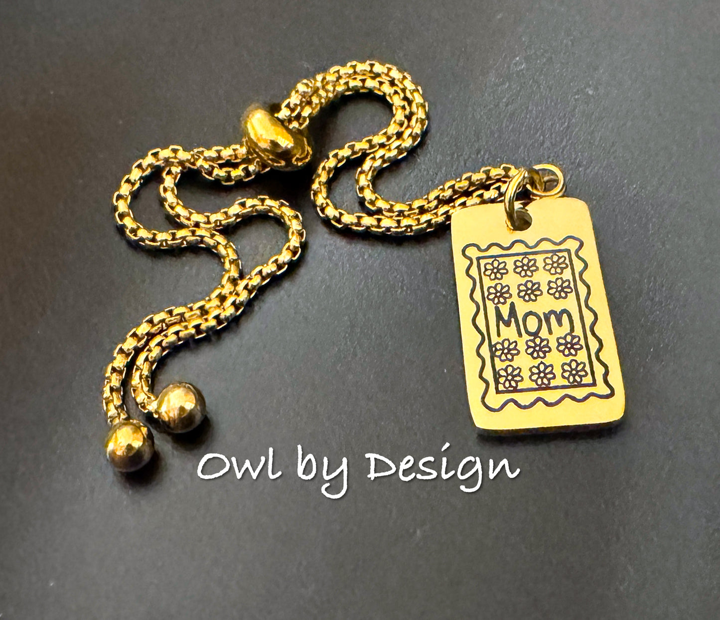 Mom Stamp Adjustable Bracelet
