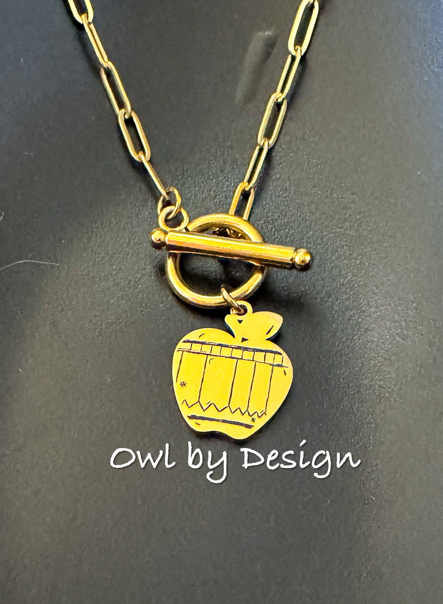 Pencil Apple Toggle Necklace