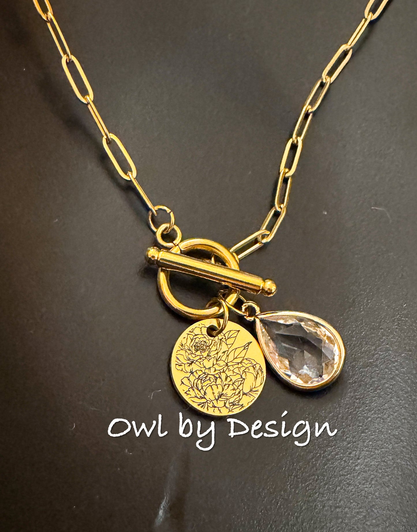 Peony Bunch Charm Necklace