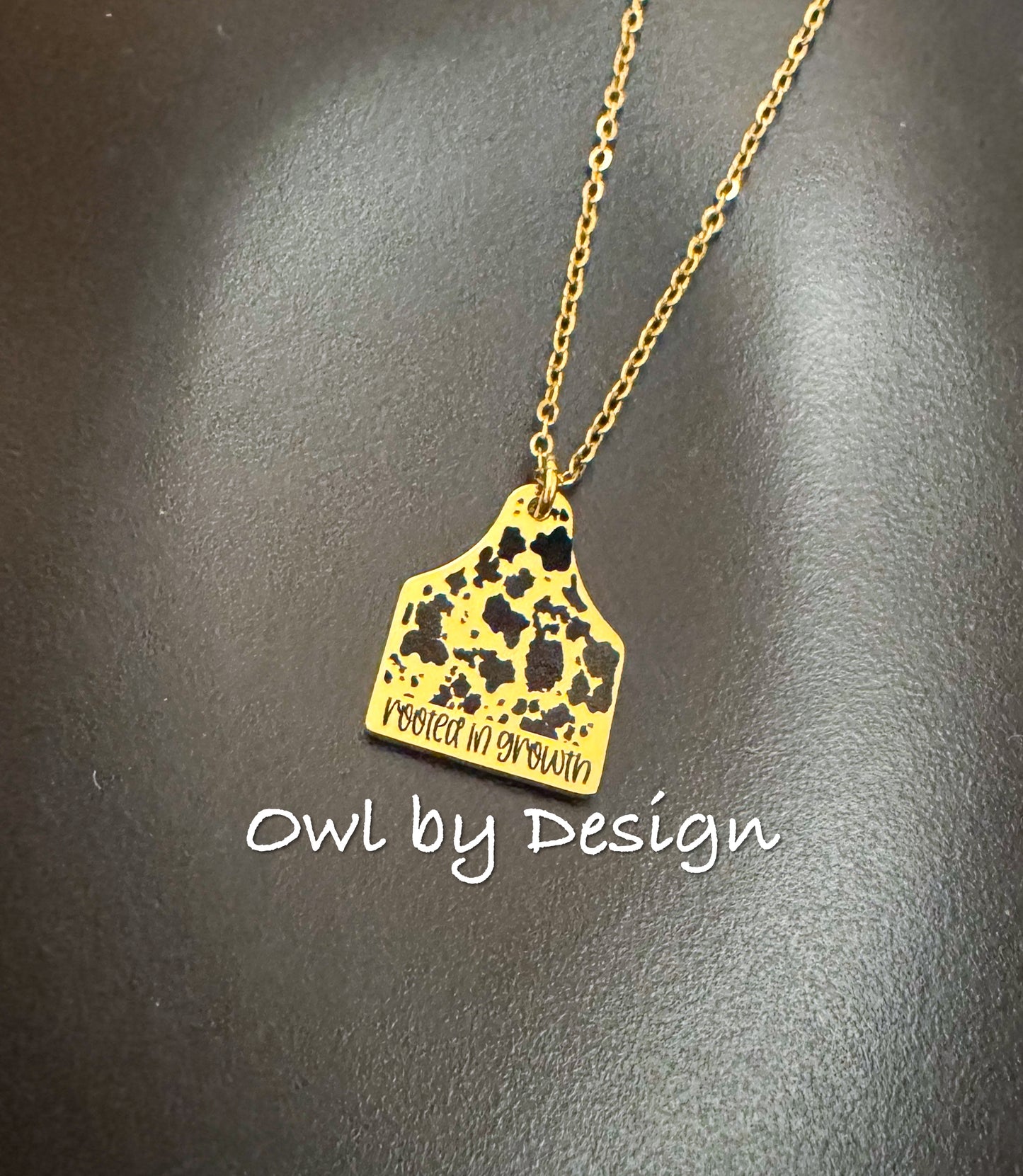 Rooted in Growth Cow Tag Necklace
