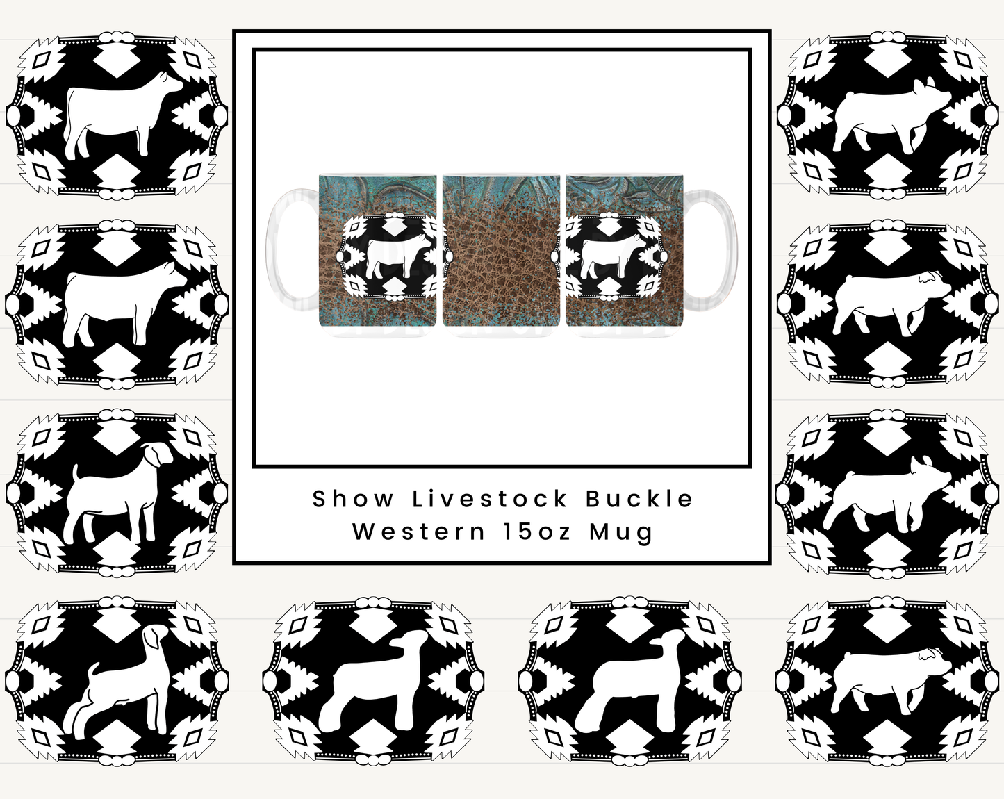 Show Livestock Buckle Western 15oz Mug