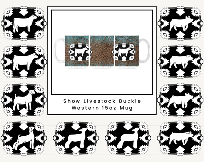 Show Livestock Buckle Western 15oz Mug
