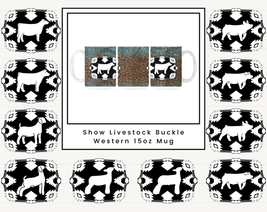 Show Livestock Buckle Western 15oz Mug
