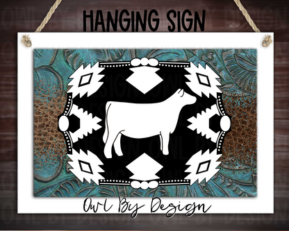 Show Livestock Buckle Western Hanging Sign