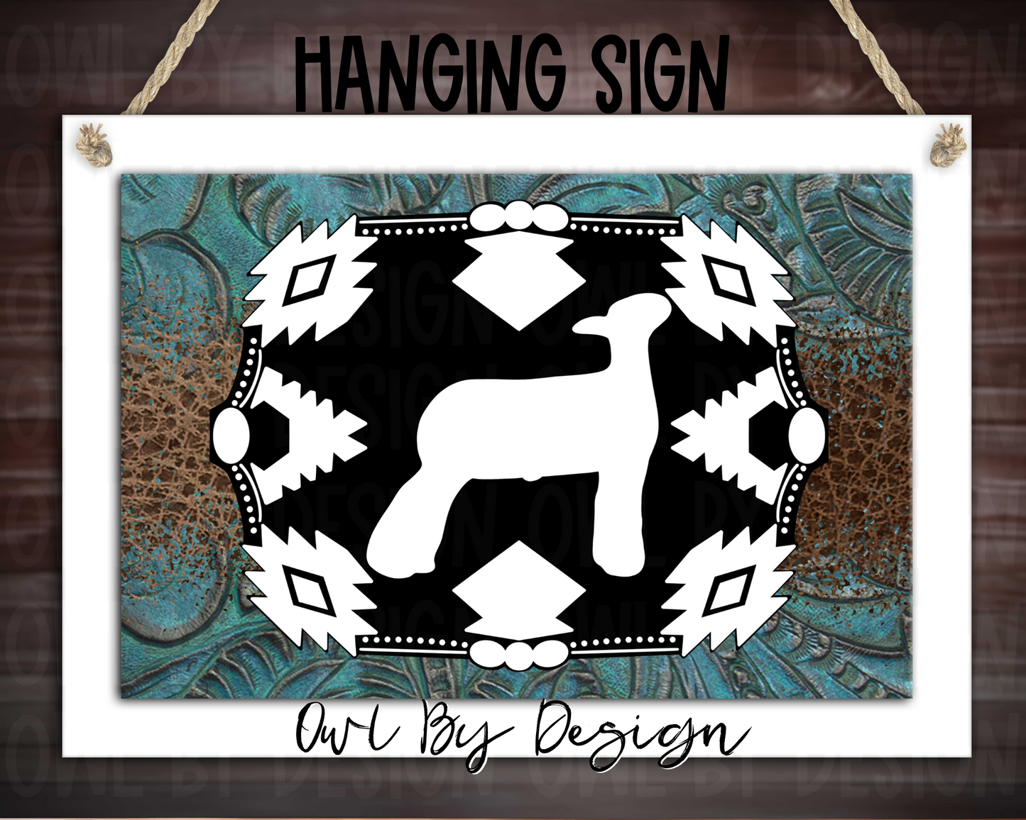 Show Livestock Buckle Western Hanging Sign