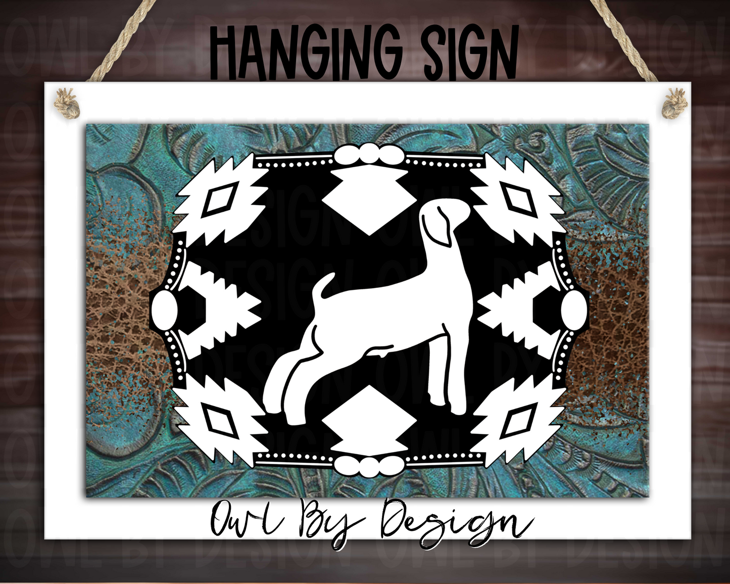 Show Livestock Buckle Western Hanging Sign