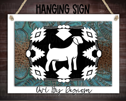 Show Livestock Buckle Western Hanging Sign