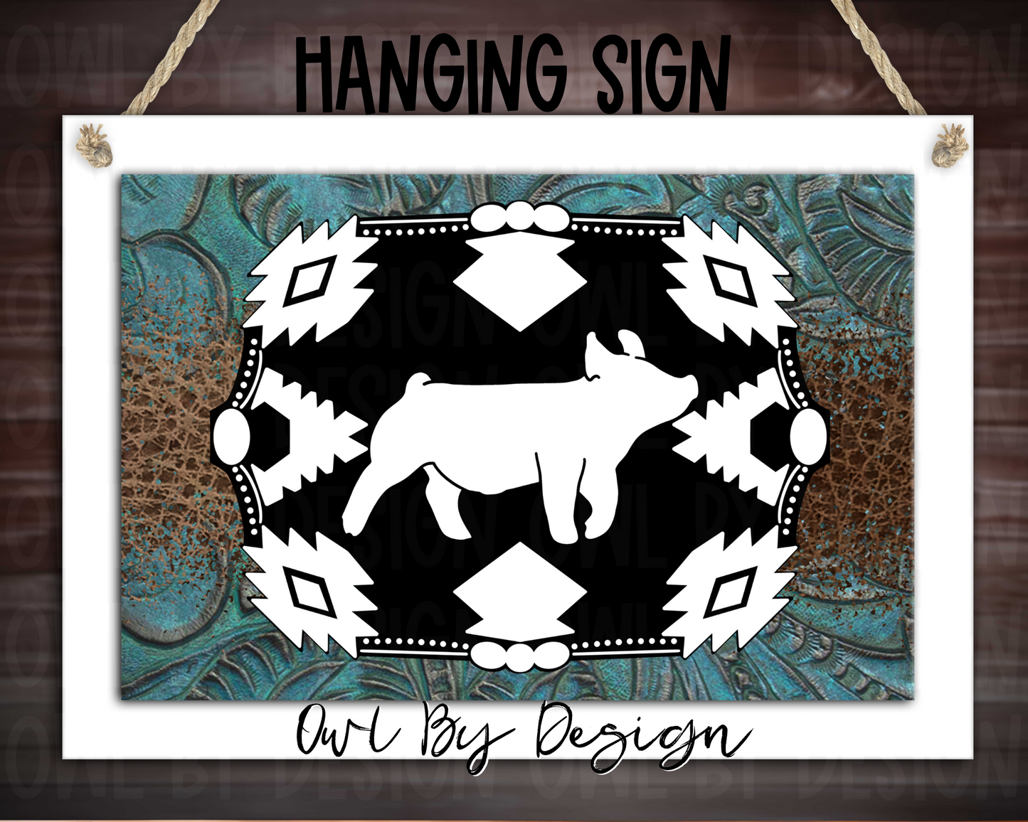 Show Livestock Buckle Western Hanging Sign
