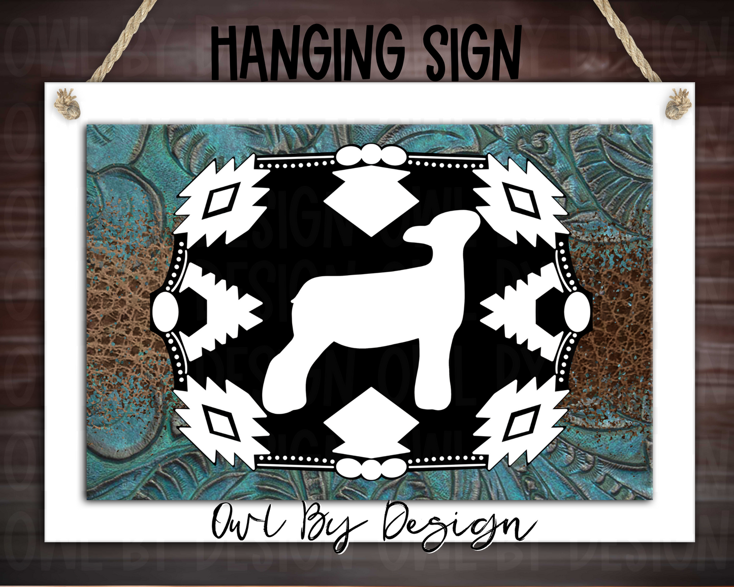 Show Livestock Buckle Western Hanging Sign