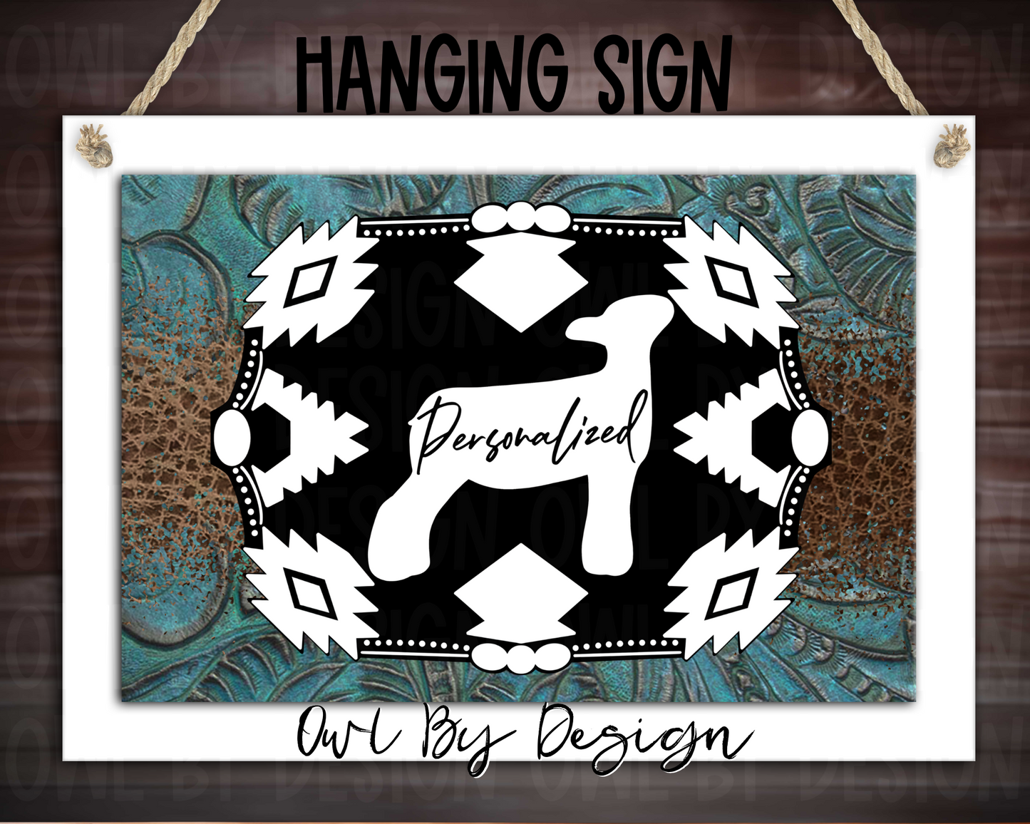 Show Livestock Buckle Western Hanging Sign