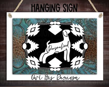 Show Livestock Buckle Western Hanging Sign