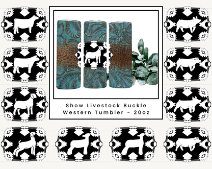 Show Livestock Buckle Western Tumbler - 20oz