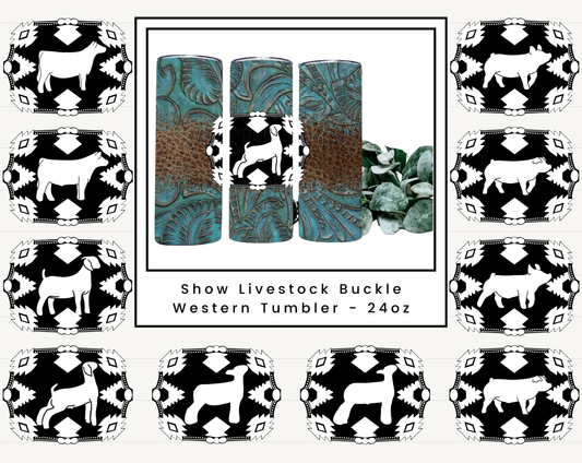 Show Livestock Buckle Western Tumbler - 24oz