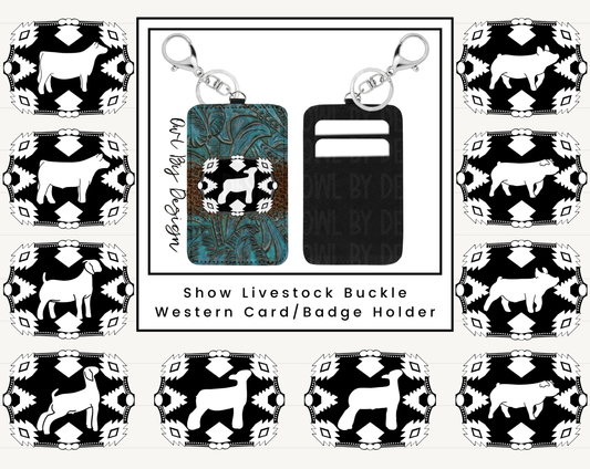 Show Livestock Buckle Western Card/Badge Holder