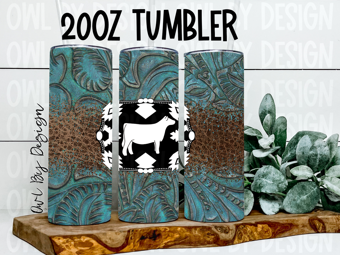 Show Livestock Buckle Western Tumbler - 20oz