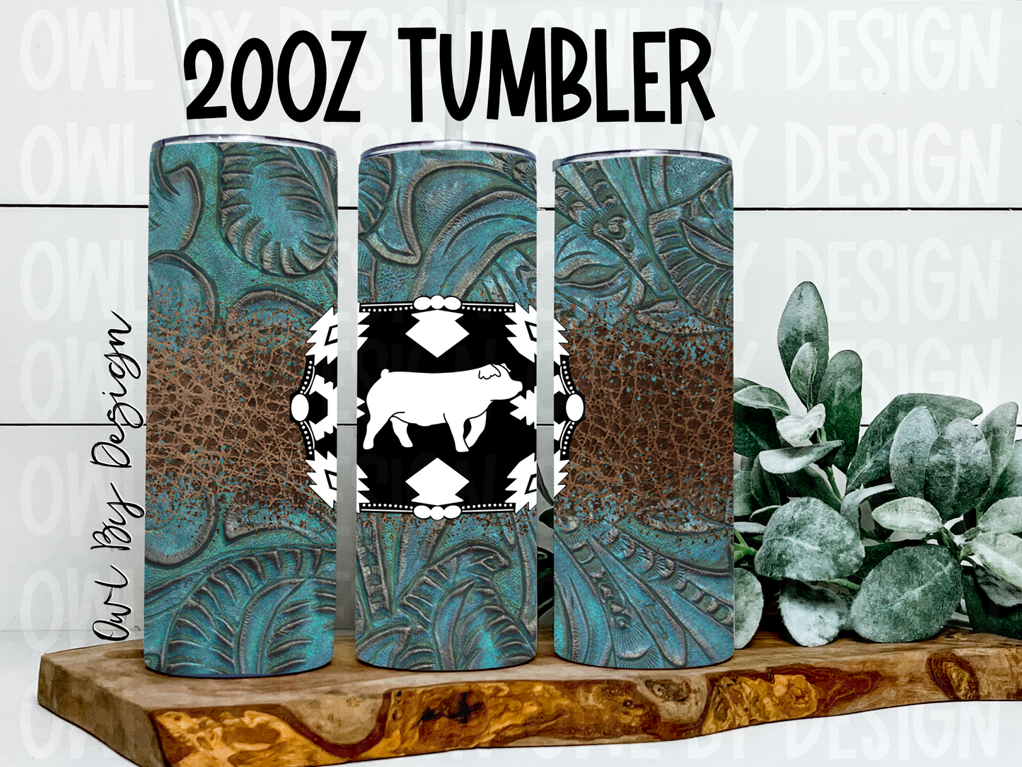Show Livestock Buckle Western Tumbler - 20oz
