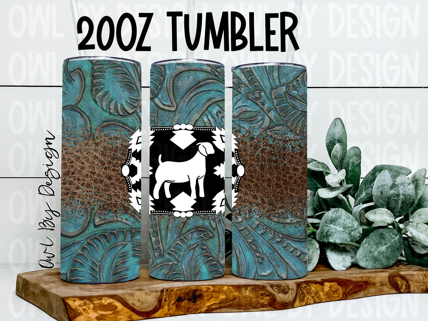 Show Livestock Buckle Western Tumbler - 20oz