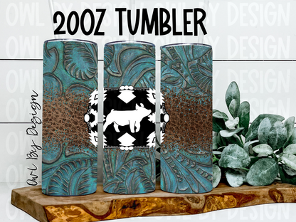 Show Livestock Buckle Western Tumbler - 20oz