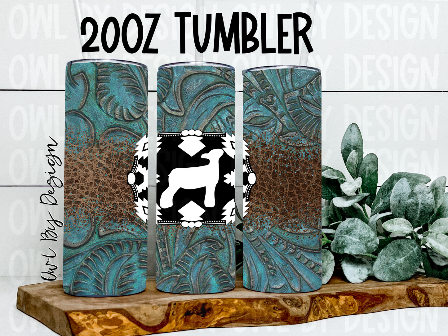 Show Livestock Buckle Western Tumbler - 20oz