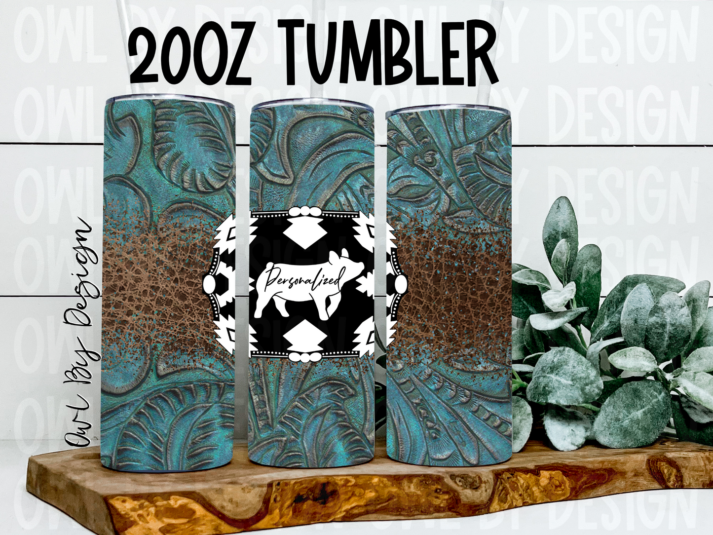 Show Livestock Buckle Western Tumbler - 20oz
