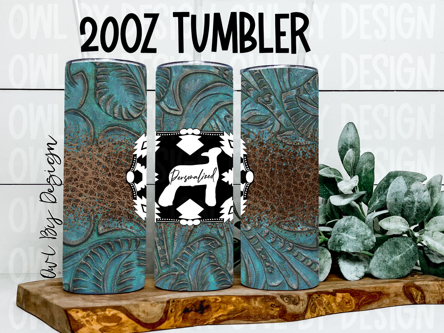 Show Livestock Buckle Western Tumbler - 20oz