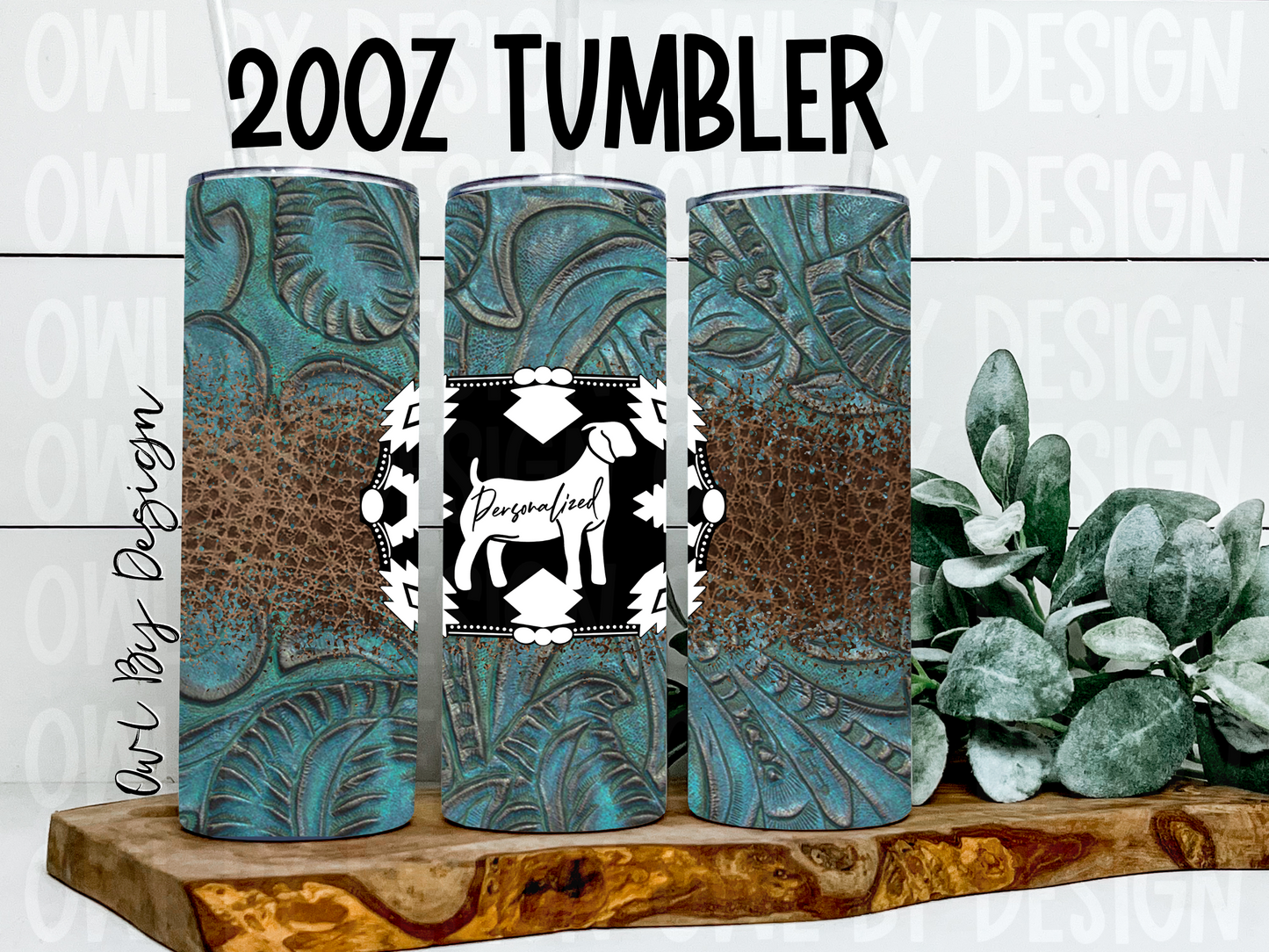 Show Livestock Buckle Western Tumbler - 20oz