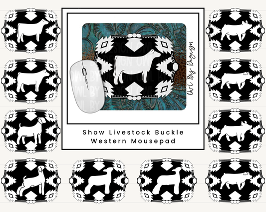 Show Livestock Buckle Western Mousepad