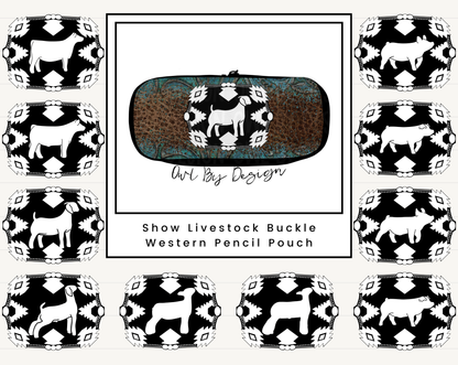 Show Livestock Buckle Western Pencil Pouch