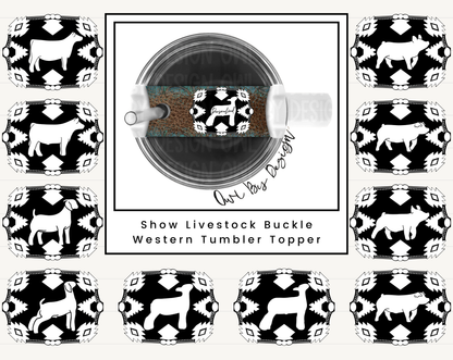 Show Livestock Buckle Western Tumbler Topper