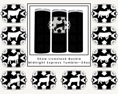 Show Livestock Buckle Midnight Express Tumbler - 24oz