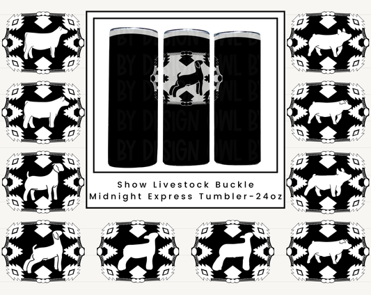 Show Livestock Buckle Midnight Express Tumbler - 24oz