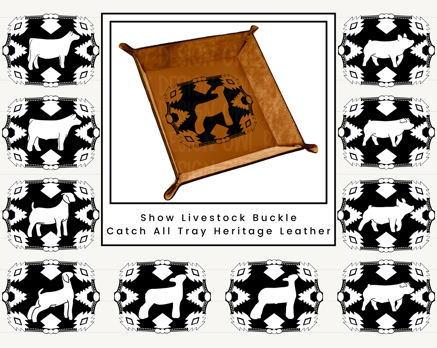 Show Livestock Buckle Catch All Tray - Heritage Leather Line