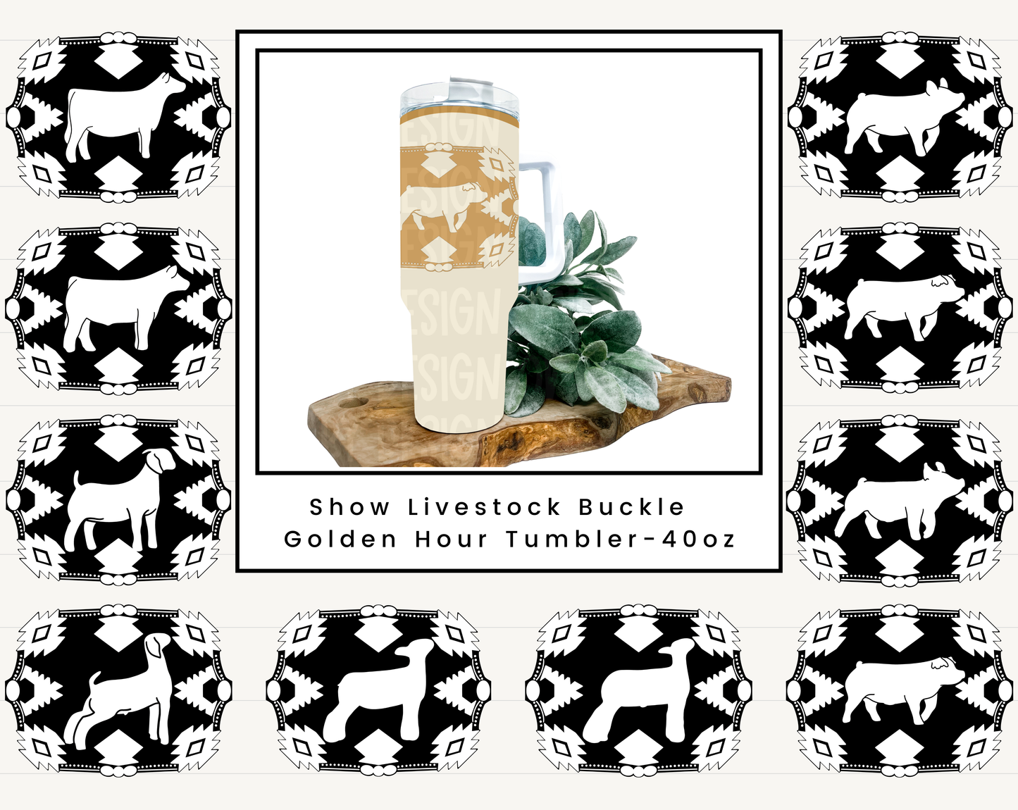 Show Livestock Buckle Golden Hour Tumbler – 40oz