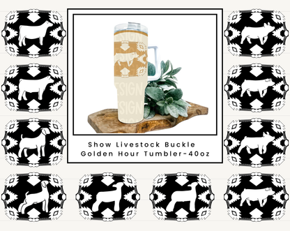 Show Livestock Buckle Golden Hour Tumbler – 40oz