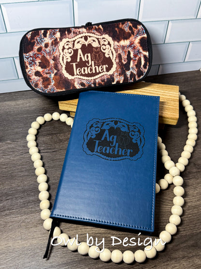 Ag Teacher Buckle Journaling Bundle - Refillable Journal and Pencil Pouch