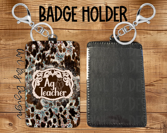Ag Teacher Western Buckle Card/Badge Holder