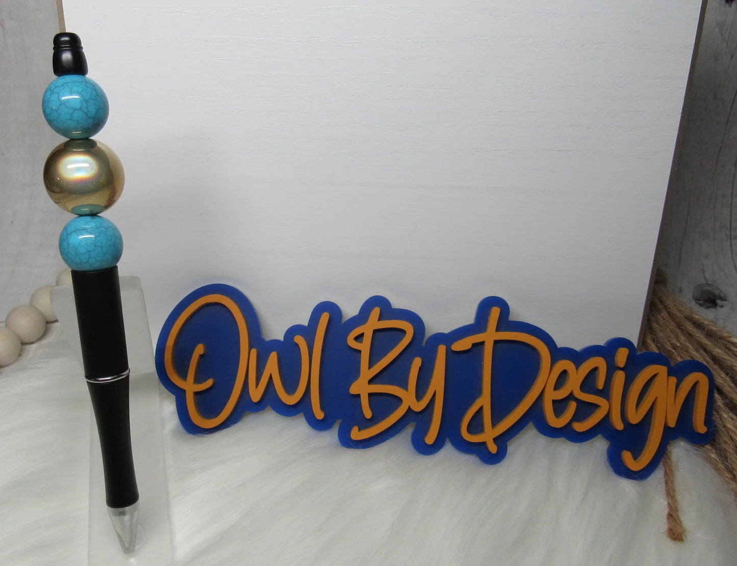 Black, Turquoise Stone and Gold Pen