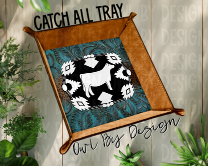 Show Livestock Buckle Western Catch All Tray