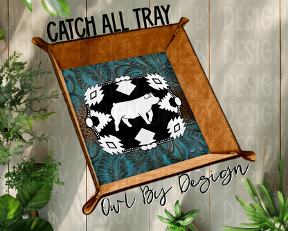 Show Livestock Buckle Western Catch All Tray