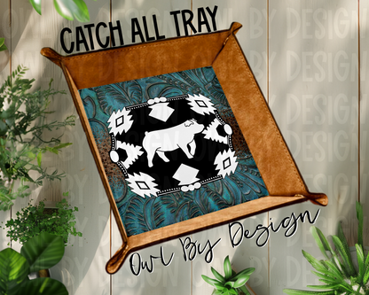 Show Livestock Buckle Western Catch All Tray