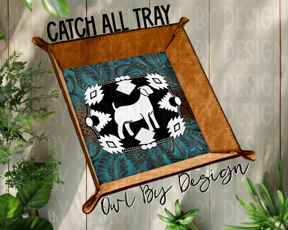 Show Livestock Buckle Western Catch All Tray