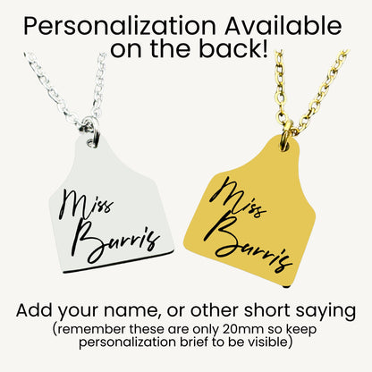 Sunflower Livestock Cow Tag Necklace