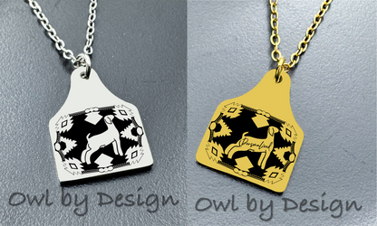 Show Livestock Buckle Cow Tag Necklace