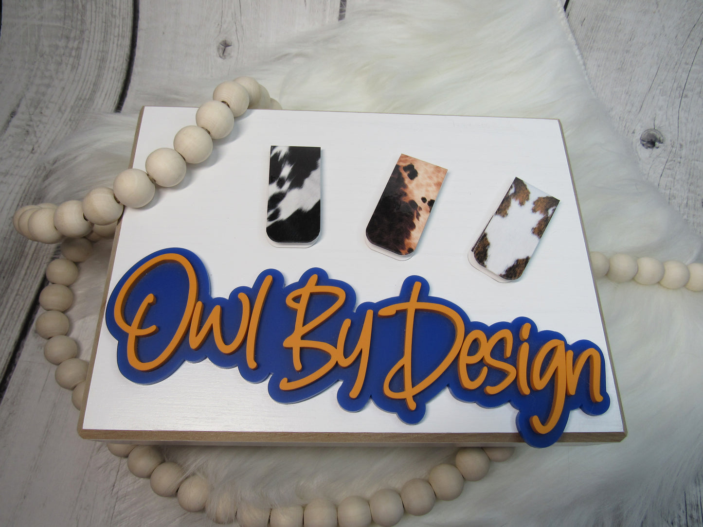 Cowhide Magnetic Bookmark - Set of 3