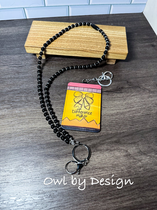 Difference Maker Essentials Bundle - Beaded Lanyard and Badge Holder